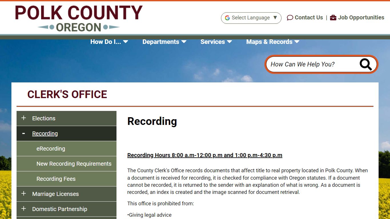 Recording | Polk County Oregon Official Website